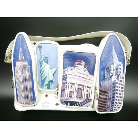 Limited Edition, Rare MCM New Yorker 2-Way Shoulder Handbag in White Leather COA - Picture 1 of 10
